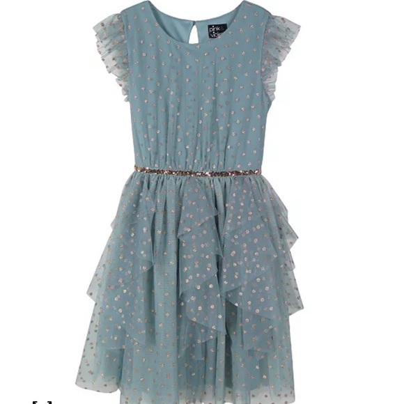 Big Girls Rose Gold Glitter Dress - Size 16 - Picture 1 of 7